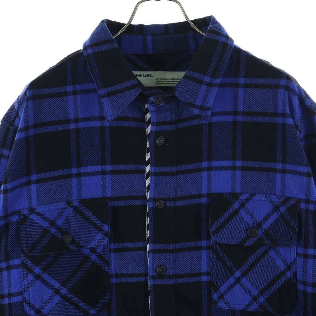 DOCUS ネイビー　オフホワイト　シャツ OFF-WHITE(オフホワイト) 18AW QUOTE FLANNEL SHIRT クオート チェック
