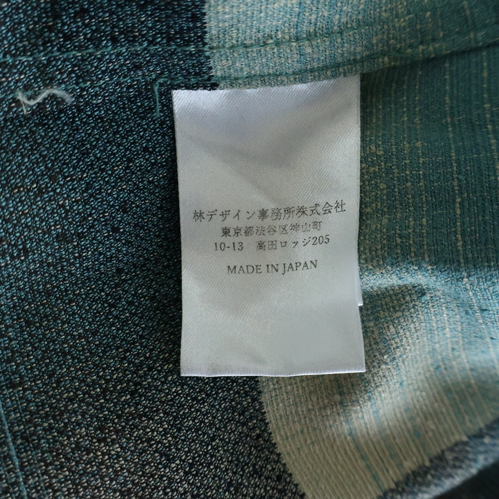 SUGARHILL(シュガーヒル) 24SS RAYON OMBRE PLAID OPEN COLLAR BLOUSE レーヨン チェック柄 オープンカラー 長袖シャツ ロングスリーブ ブルー 2441000507