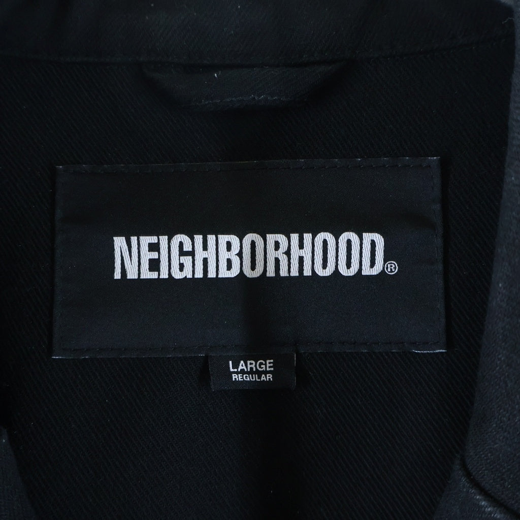 NEIGHBORHOOD(ネイバーフッド) 26SS MECHANIC COAT 背面ロゴ メカニック ロングコート ブラック 261SPNH-JKM04