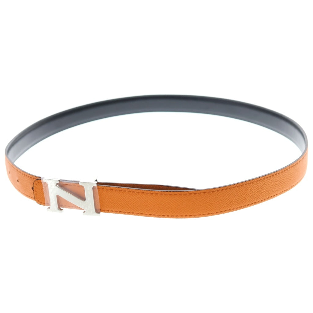 NEIGHBORHOOD(ネイバーフッド) 26SS DETACHABLE BUCKLE BELT ロゴバックル バイカラー レザーベルト ブラック/オレンジ 261PKNH-AC02