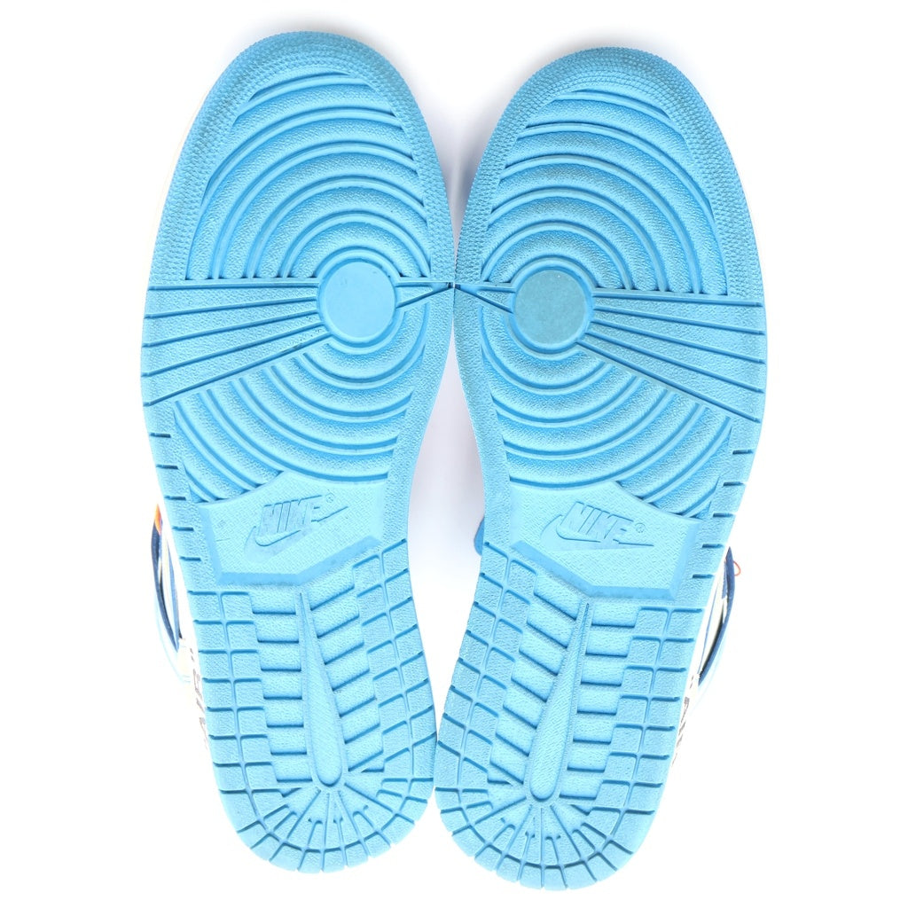 NIKE(ナイキ) ×AIR JORDAN 1 POWDER BLUE UNC AQ0818-148 オフホワイト エアジョーダン1 パウダーブルー ハイカットスニーカー シューズ ホワイト/ブルー US11/29.0cm