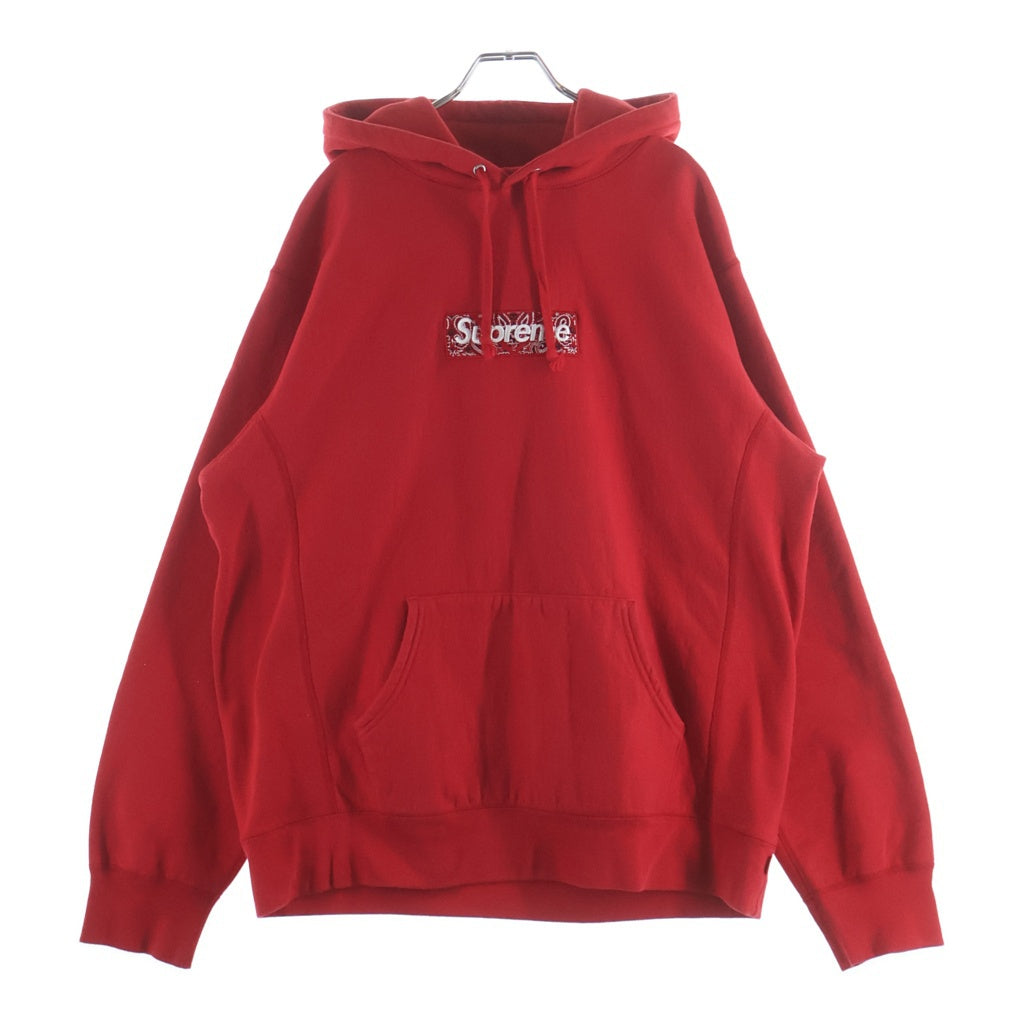SUPREME(シュプリーム) 19AW Bandana Box Logo Hooded Sweat Shirt バンダナボックスロゴ プルオーバー パーカー レッド