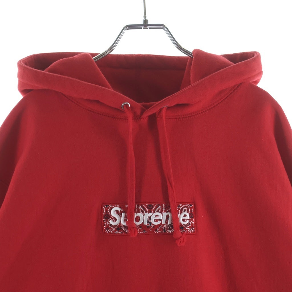 SUPREME(シュプリーム) 19AW Bandana Box Logo Hooded Sweat Shirt バンダナボックスロゴ プルオーバー パーカー レッド