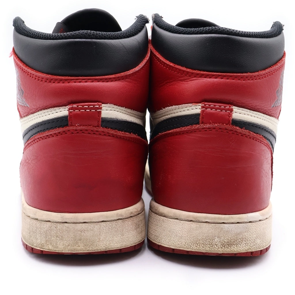 NIKE(ナイキ) AIR JORDAN 1 RETRO HIGH OG BRED TOE エアジョーダン1 ブレッドトゥ ハイカットスニーカー レッド/ブラック US8/26cm 555088-610