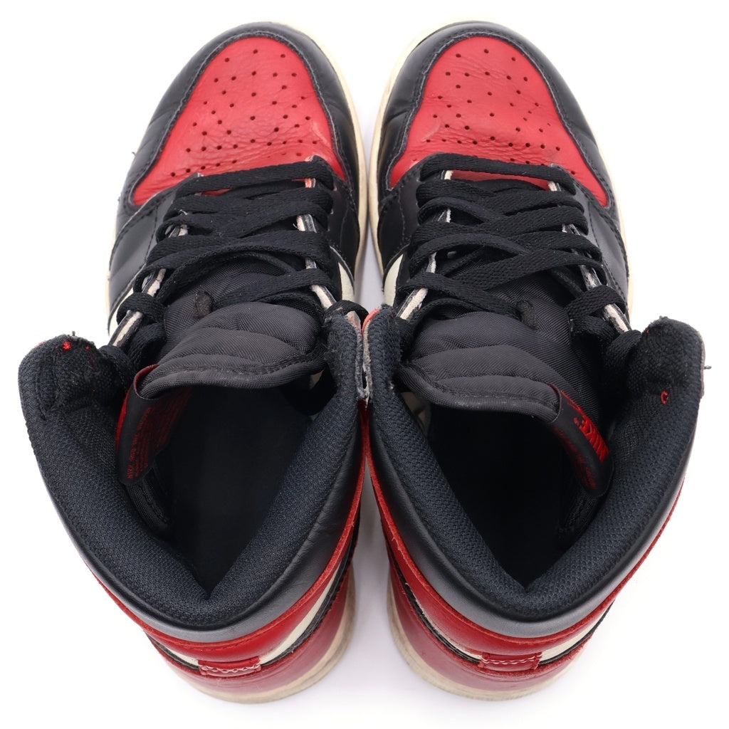 NIKE(ナイキ) AIR JORDAN 1 RETRO HIGH OG BRED TOE エアジョーダン1 ブレッドトゥ ハイカットスニーカー レッド/ブラック US8/26cm 555088-610