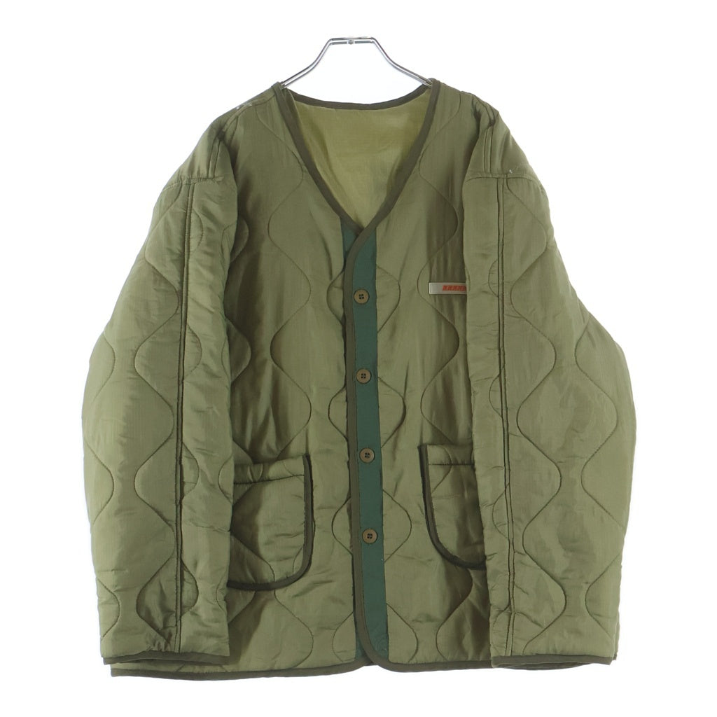 NO BRAND(ノーブランド) KKKKKK ケーケーケーケーケーケー Quilting Liner Jacket バック スパンコール付き キルティング ライナージャケット カーキ
