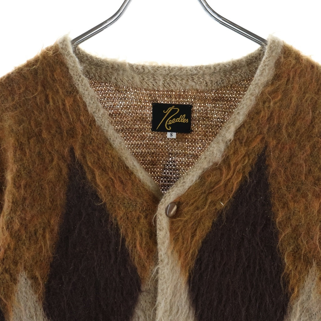 Needles(ニードルス) MOHAIR CARDIGAN アーガイル柄 モヘアニットカーディガン ブラウン DI215