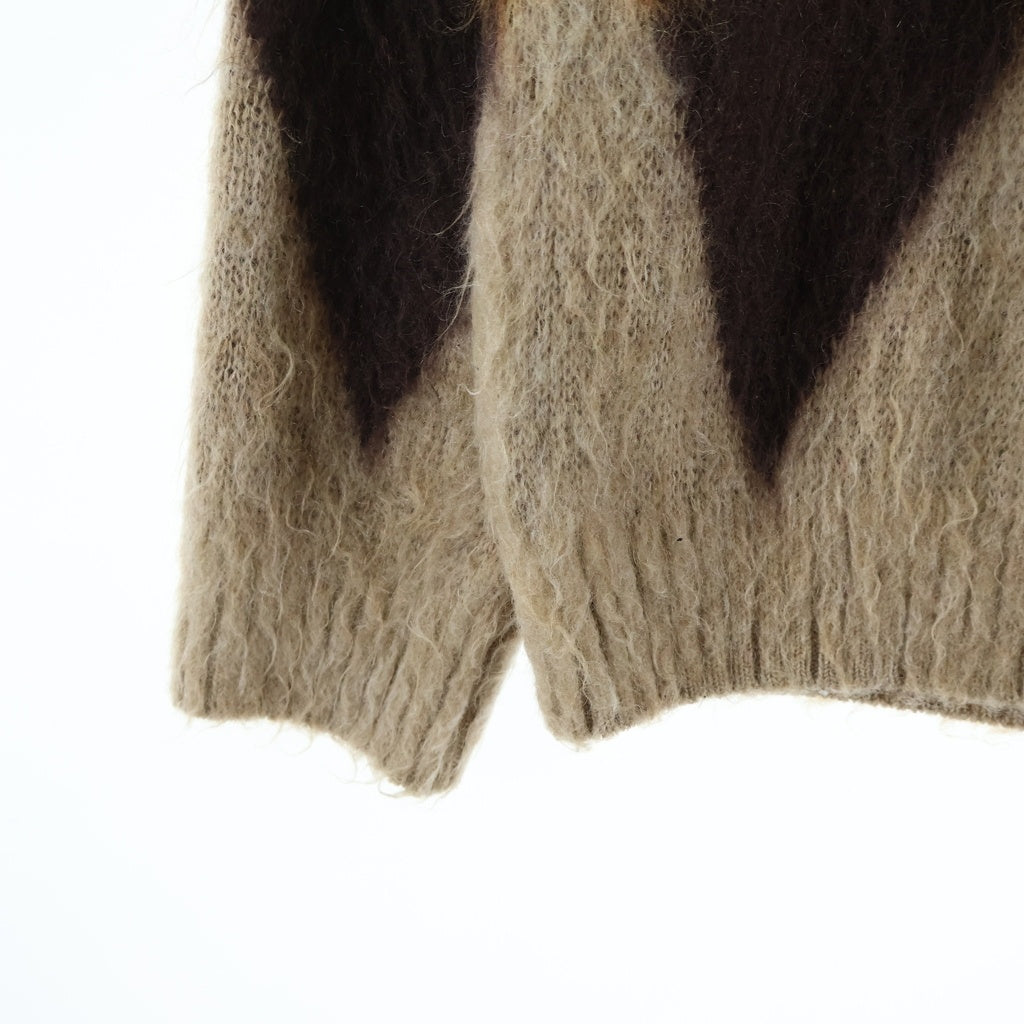 Needles(ニードルス) MOHAIR CARDIGAN アーガイル柄 モヘアニットカーディガン ブラウン DI215
