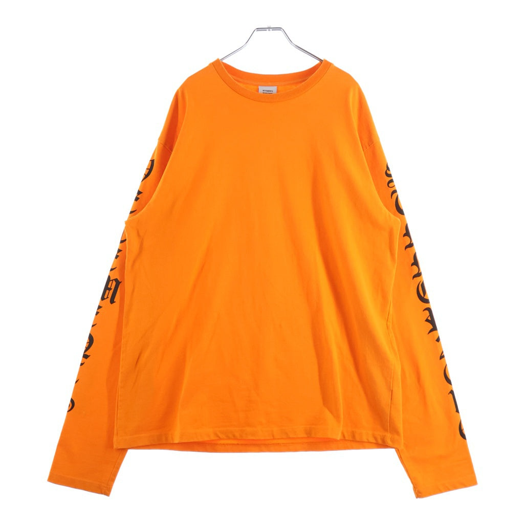 VETEMENTS(ヴェトモン) 16SS Arm Print L/S Tee アームプリント 長袖Tシャツ オレンジ SS16TP14