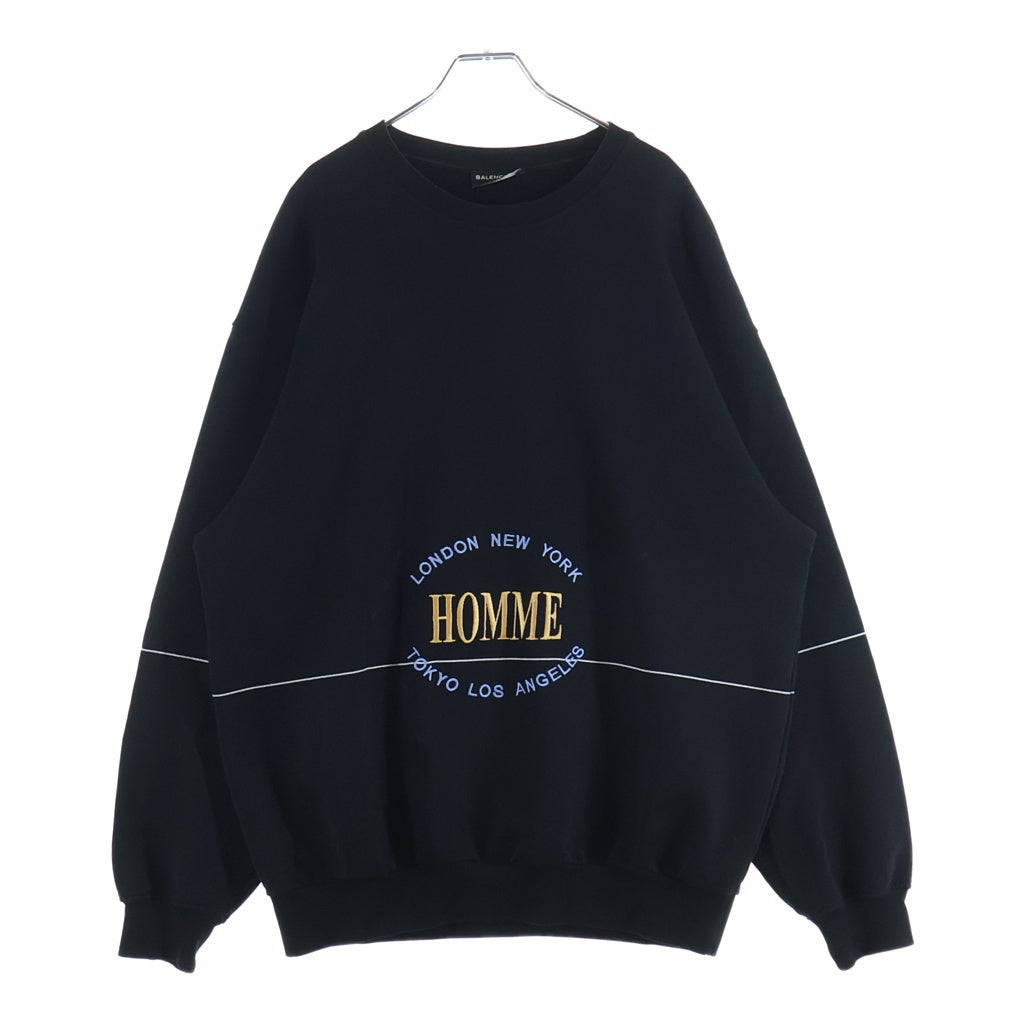 BALENCIAGA(バレンシアガ) 17AW OVERSIZED HOMME CITY オーバサイズ HOMME刺繍 スウェット トレーナー ブラック 485994 TWK22