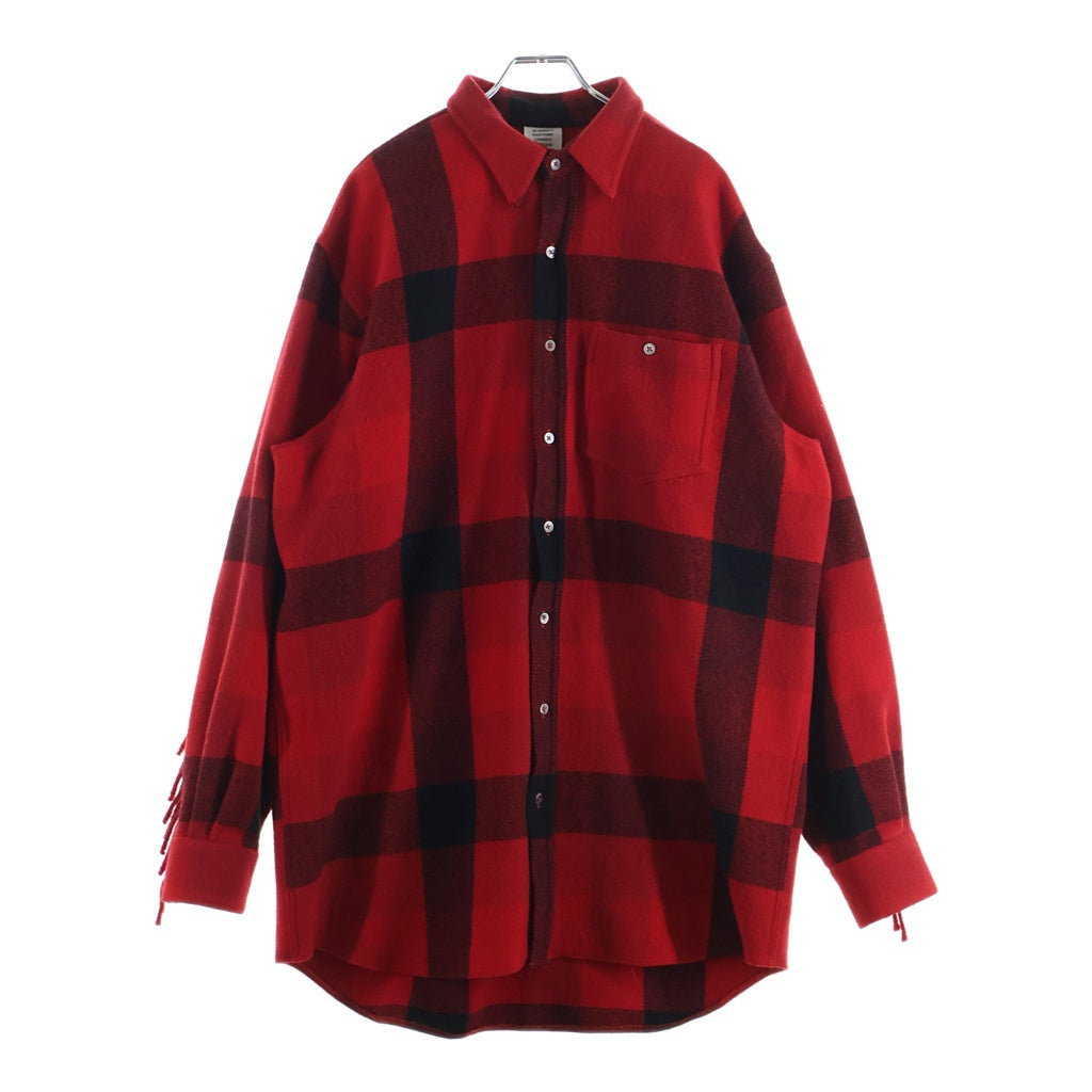 VETEMENTS(ヴェトモン) 19SS Over Size Western Wool Flannel Check Shirt オーバーサイズウエスタンウールフランネルチェックシャツ レッド WAH19SH104