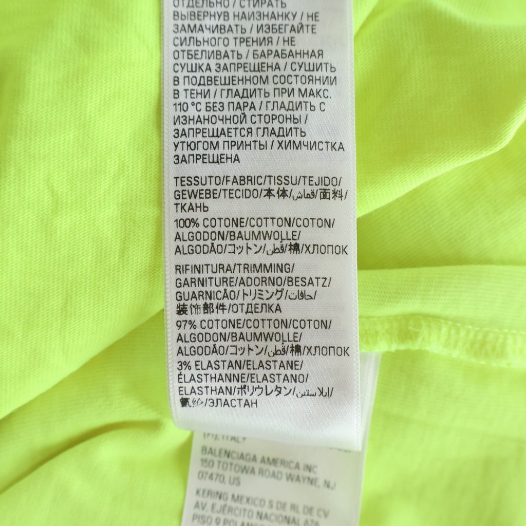 BALENCIAGA(バレンシアガ) 23SS Tape Type-Tshirt フロントロゴ 半袖Tシャツ イエロー 739784 TOVA9