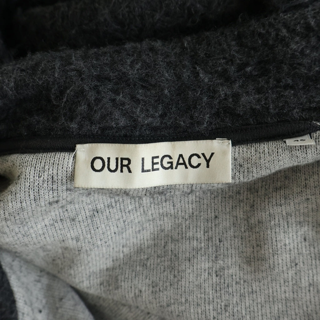 OUR LEGACY(アワーレガシー) 22AW SHRUNKEN FULLZIP POLO シュランケン フルジップ ポロ ジップアップ モヘアジャケット グレー M4226SD
