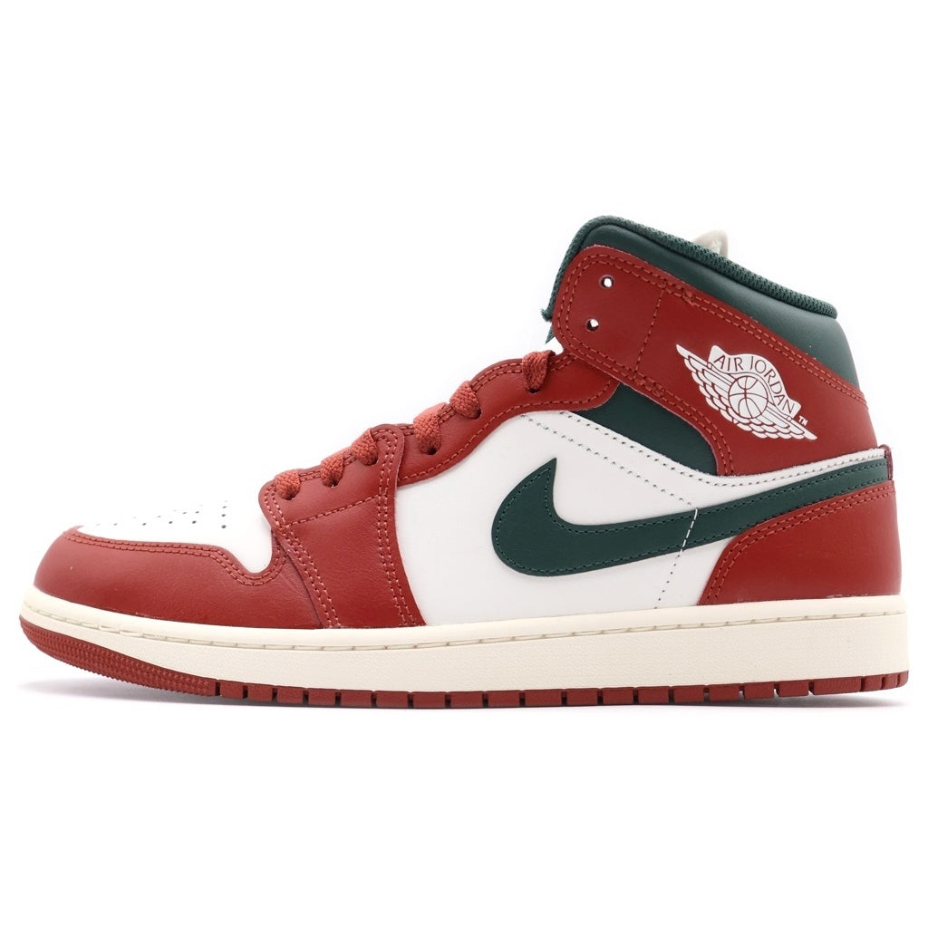 NIKE(ナイキ) AIR JORDAN 1 MID SAIL/PURE PLATINUM/REDSTONE/MIDNIGHT GREEN DQ8426-105 エアジョーダン1 ミッド ローカットスニーカー ホワイト/レッド US10.5/28.5cm