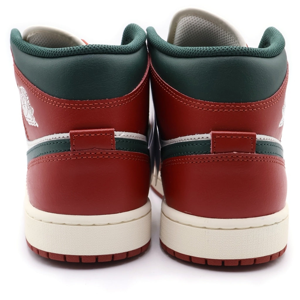 NIKE(ナイキ) AIR JORDAN 1 MID SAIL/PURE PLATINUM/REDSTONE/MIDNIGHT GREEN DQ8426-105 エアジョーダン1 ミッド ローカットスニーカー ホワイト/レッド US10.5/28.5cm