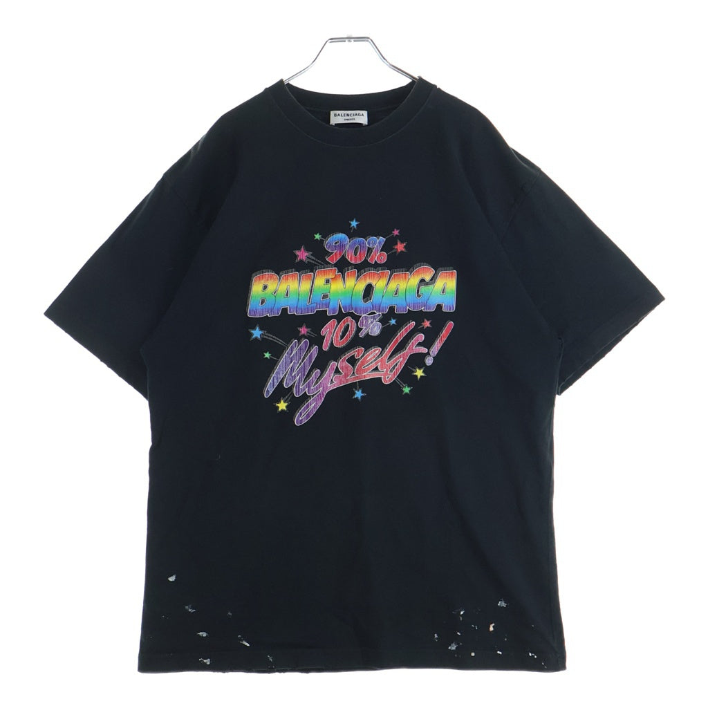 BALENCIAGA(バレンシアガ) Slogan Print Large Fit T-Shirt ダメージ