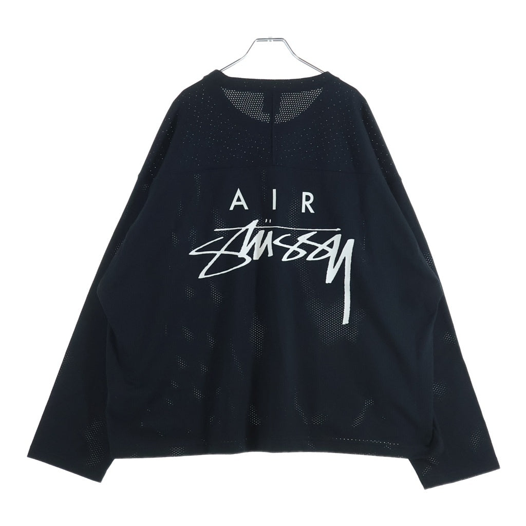 NIKE(ナイキ) ×STUSSY Long Sleeve Top ステューシー メッシュ クルーネック 長袖Tシャツ ロングスリーブ ブラック FJ9164-010