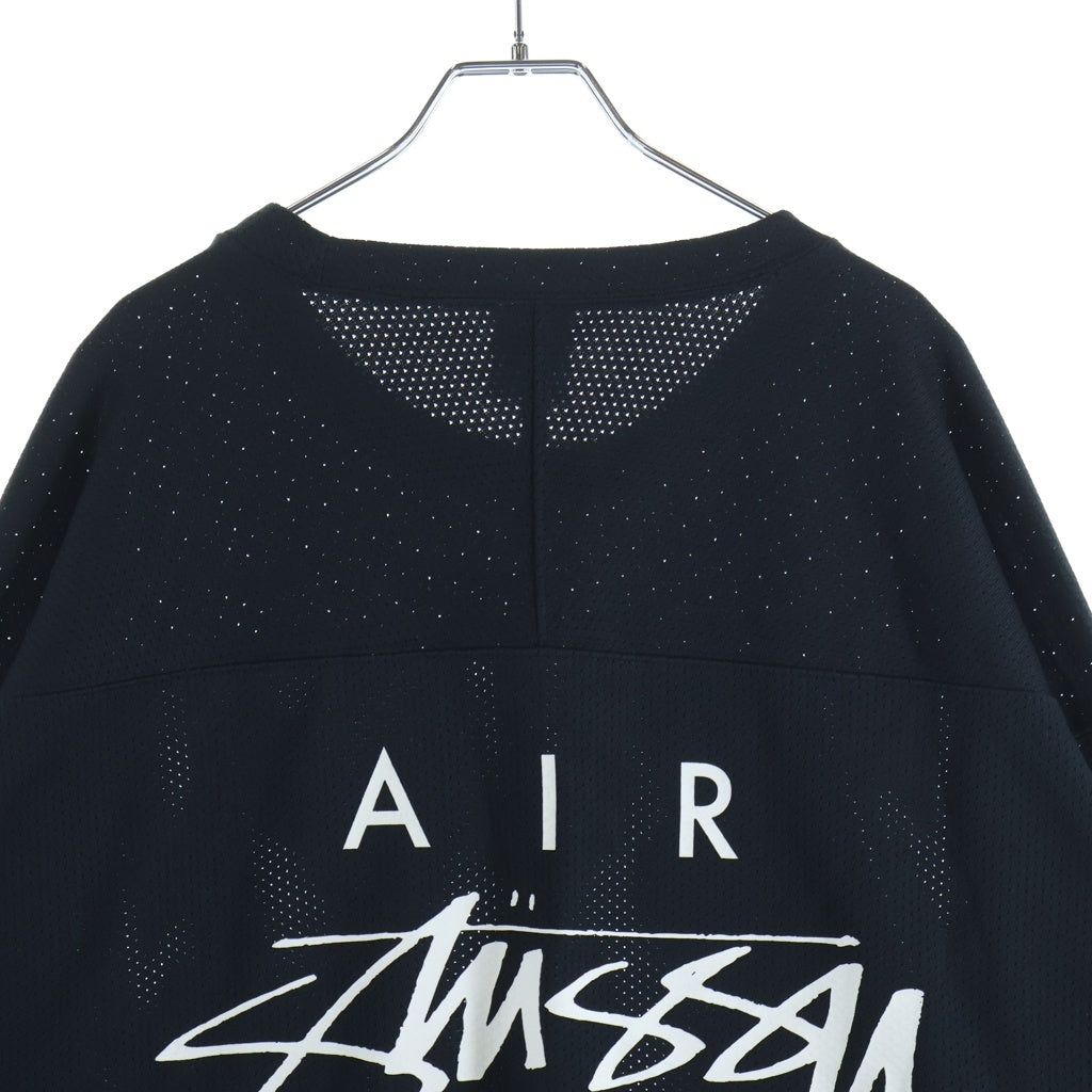 NIKE(ナイキ) ×STUSSY Long Sleeve Top ステューシー メッシュ クルーネック 長袖Tシャツ ロングスリーブ ブラック FJ9164-010