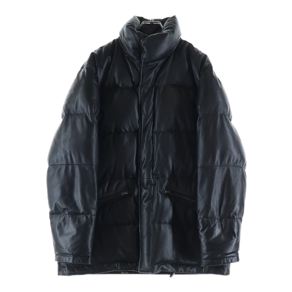 Paul Smith(ポールスミス) ラムレザー ジップアップ ダウンジャケット ブラック PP-MN-62285