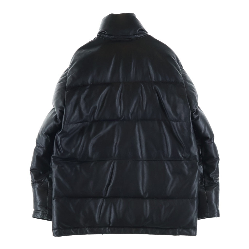 Paul Smith(ポールスミス) ラムレザー ジップアップ ダウンジャケット ブラック PP-MN-62285