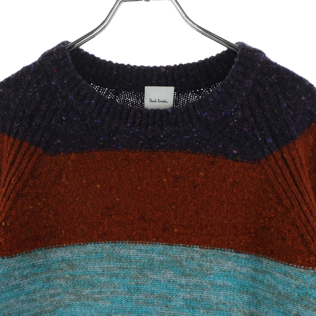 Paul Smith ポールスミス Knit Sweater ボーダー柄 クルーネック ウール 長袖ニット セーター マルチカラー PF-NR-71283 Paul Smith(ポールスミス) Knit Sweater ボーダー柄 クルーネック