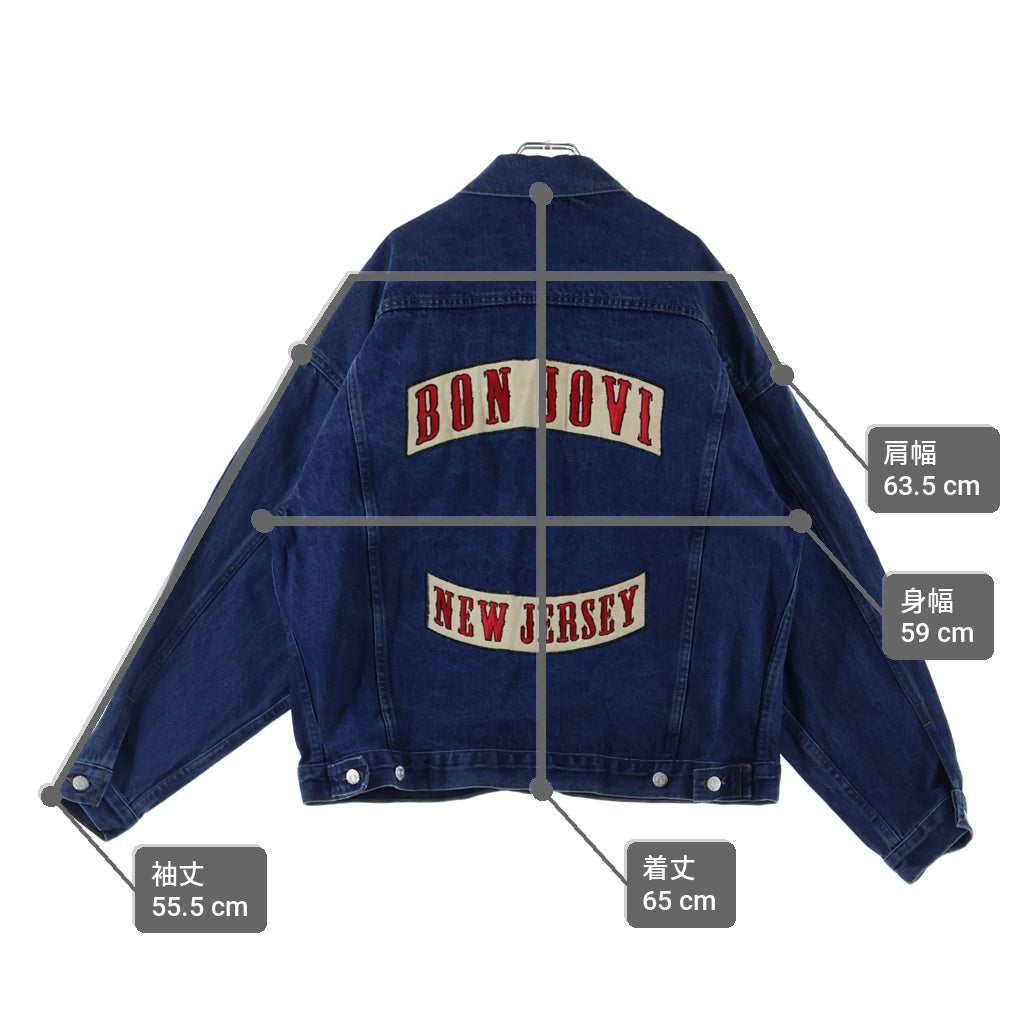 VINTAGE(ヴィンテージ) 90S BON JOVI NEW JERSEY バック刺繍 デニムジャケット インディゴ