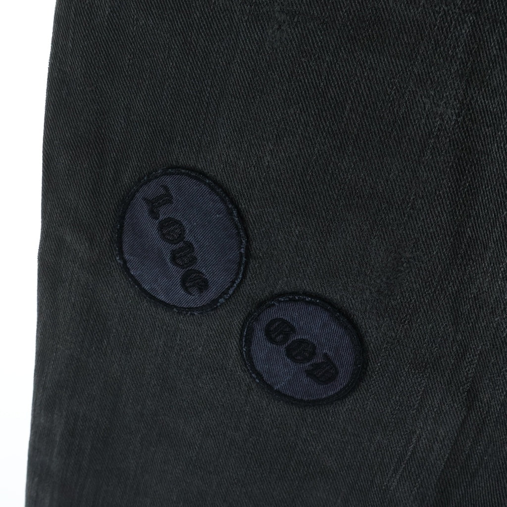 NUMBER (N)INE(ナンバーナイン) 04AW GIVE期 Boot Cut Patchwork Denim ワッペン ジップフライ デニムパンツ インディゴブラック