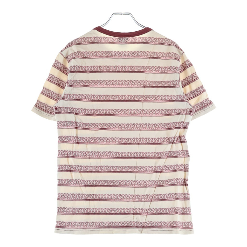 NUMBER (N)INE(ナンバーナイン) 03AW カート期 Heart Tee ハートロゴ ジャガード 半袖Tシャツ カットソー アイボリー/レッド