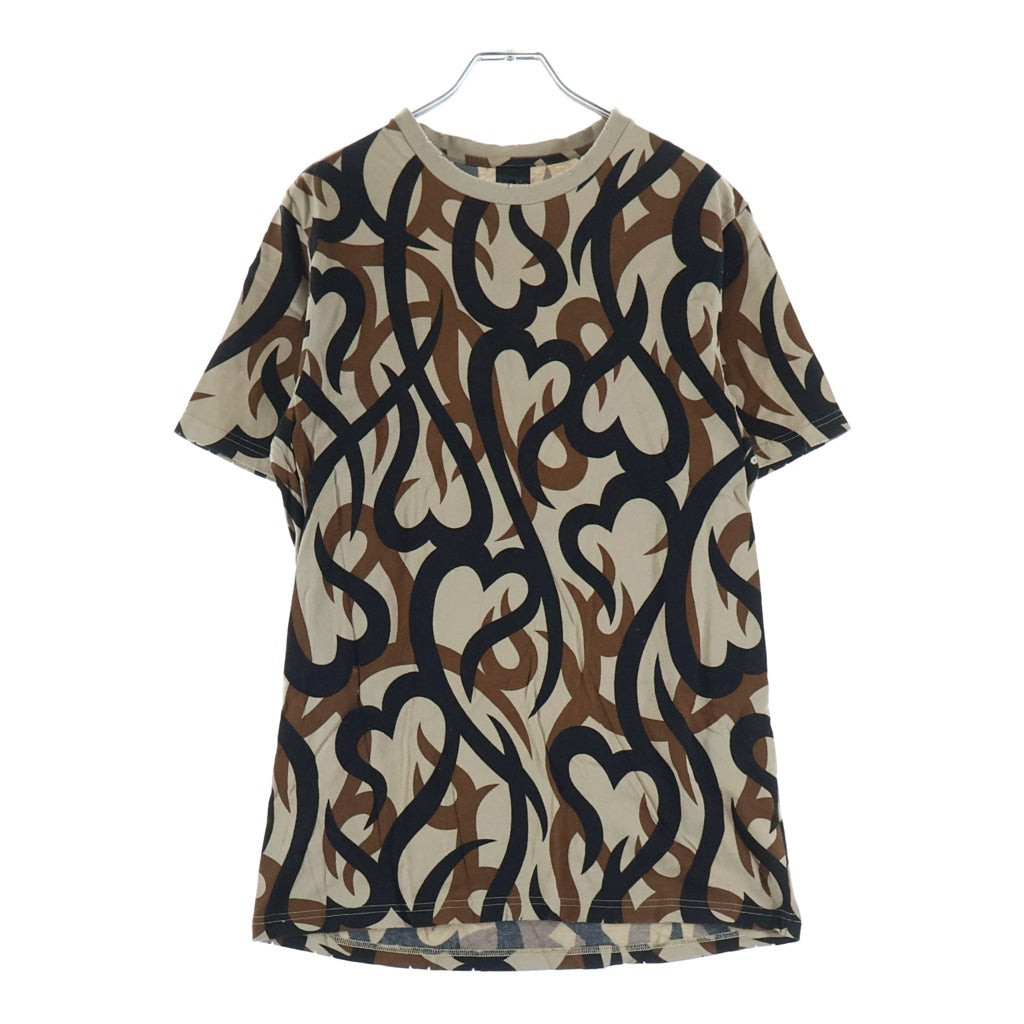 NUMBER (N)INE(ナンバーナイン) 04AW GIVE期 ハートトライバル カモフラ 半袖Tシャツ カットソー ブラウン/ブラック