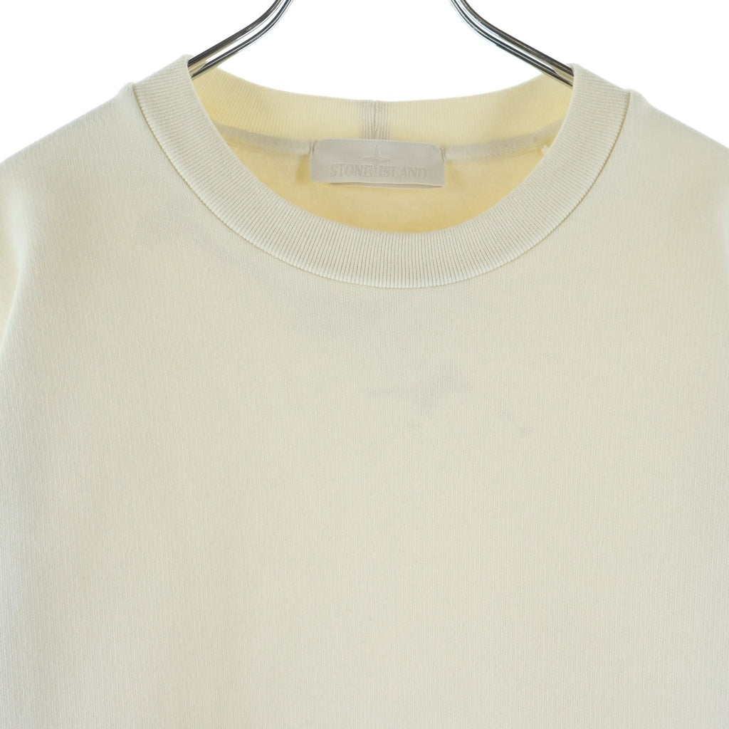 STONE ISLAND(ストーンアイランド) GHOST PIECE ゴーストピース ロゴワッペン クルーネックスウェットトレーナー アイボリー 7715633F3