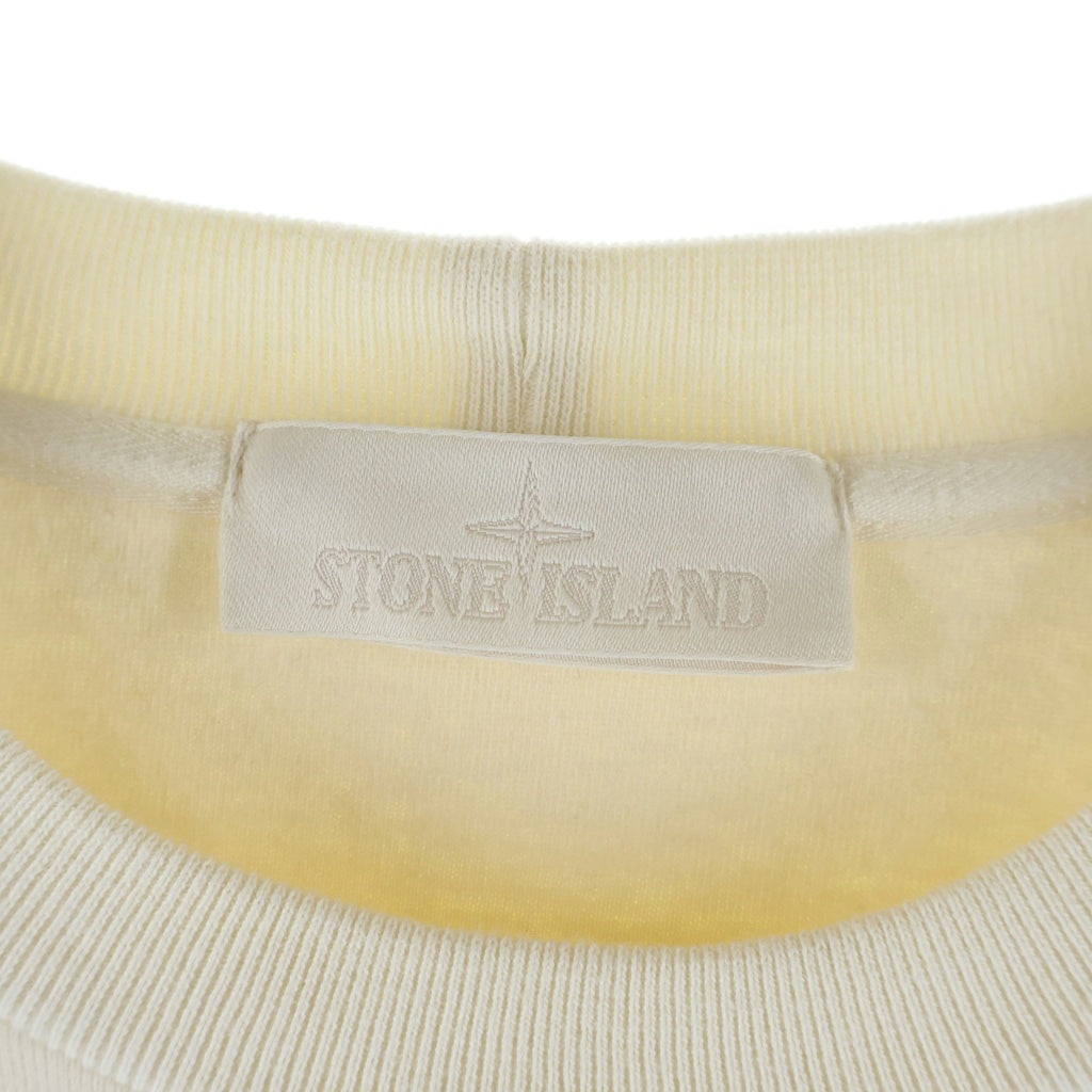 STONE ISLAND(ストーンアイランド) GHOST PIECE ゴーストピース ロゴワッペン クルーネックスウェットトレーナー アイボリー 7715633F3
