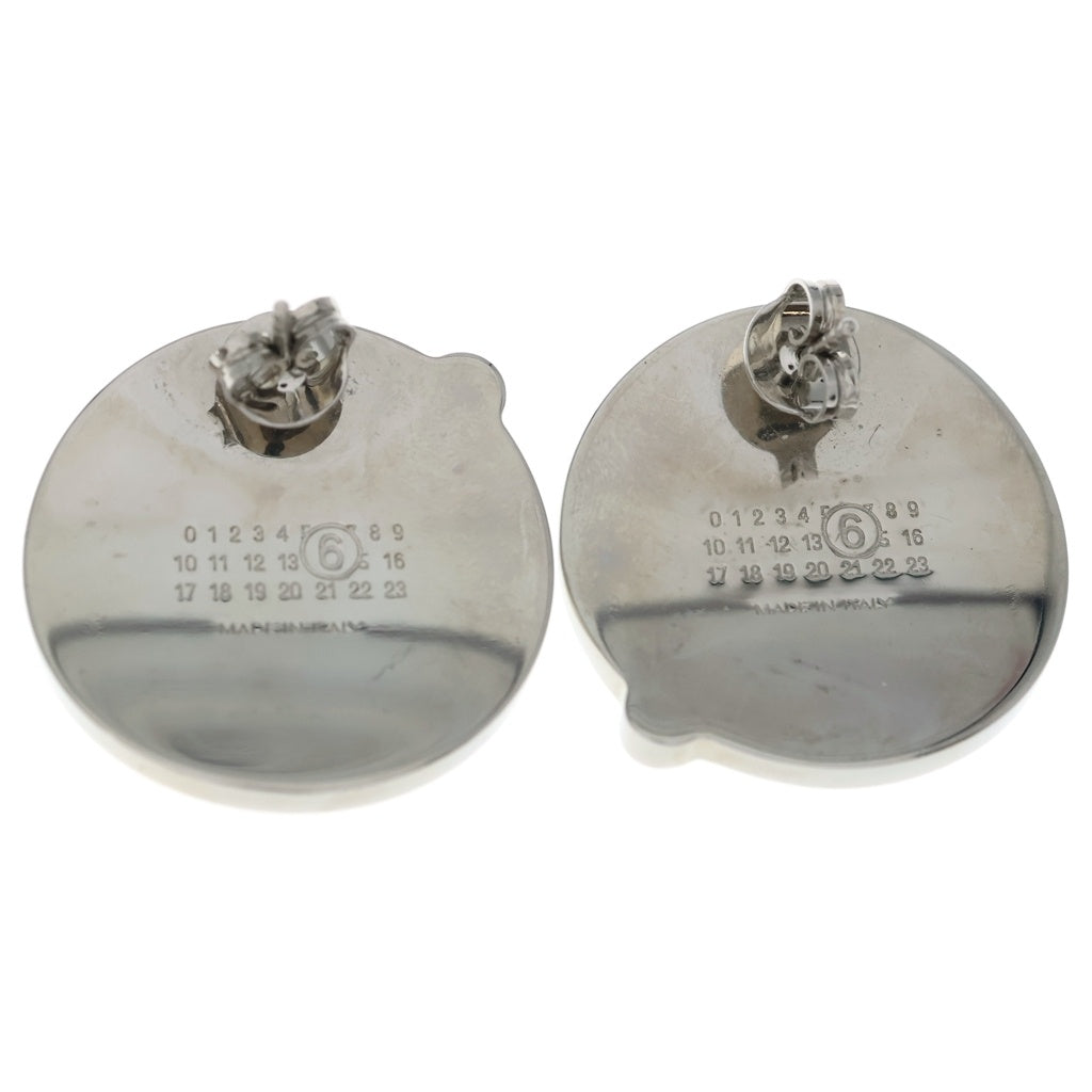 MM6 Maison Margiela(エムエムシックスメゾンマルジェラ) ポリッシュ加工 シルバーストーン 真鍮 ミラーピアス シルバー レディース