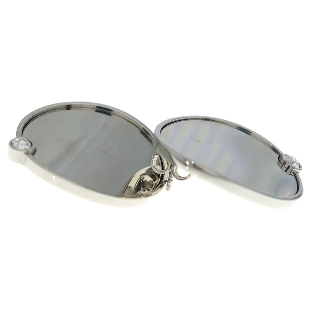 MM6 Maison Margiela(エムエムシックスメゾンマルジェラ) ポリッシュ加工 シルバーストーン 真鍮 ミラーピアス シルバー レディース