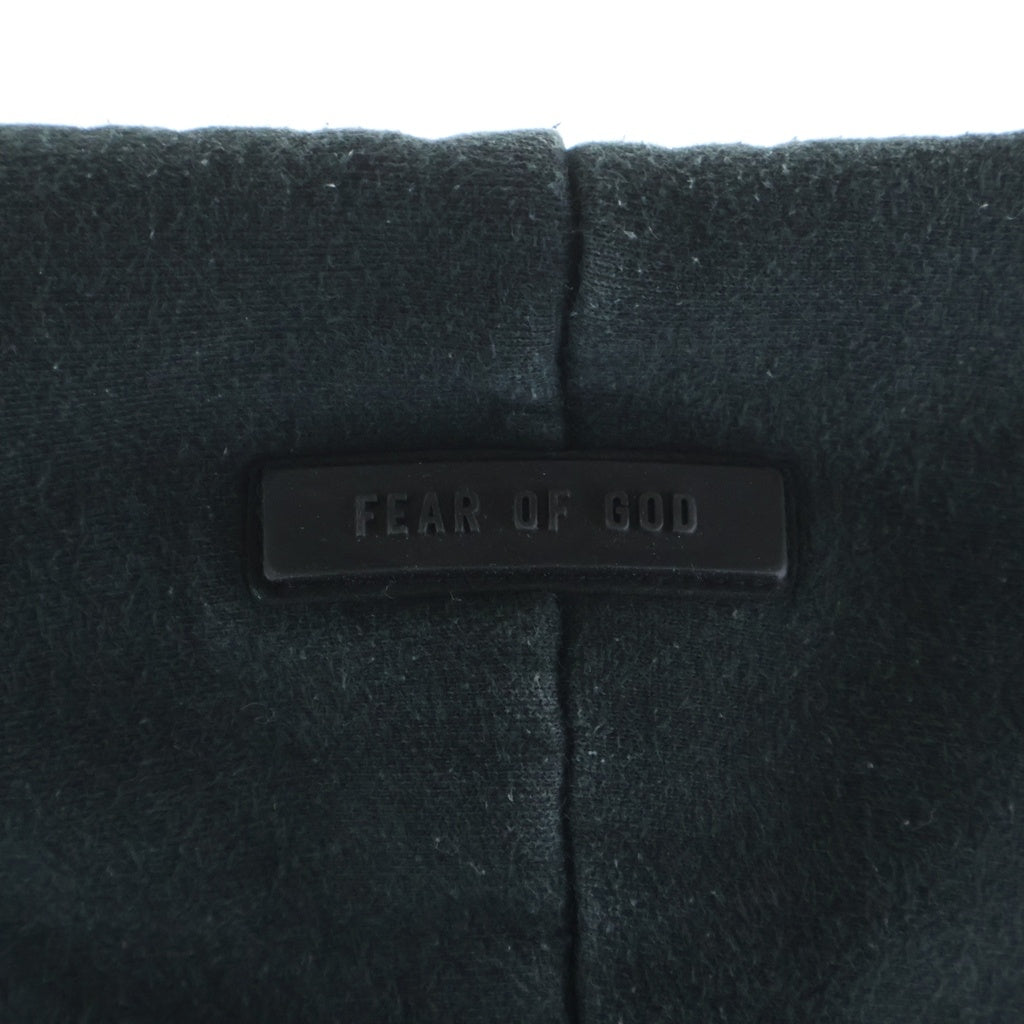 FEAR OF GOD ESSENTIALS(フィアオブゴッド エッセンシャルズ) フロントラバーロゴ プリント プルオーバースウェットパーカー ブラック