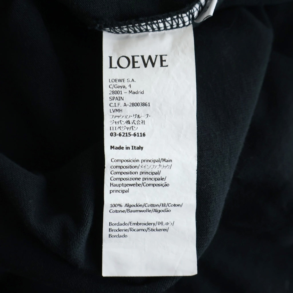 LOEWE(ロエベ) アナグラムエンブロイダリー クルーネック 長袖Tシャツ カットソー ブラック H526Y22XAX