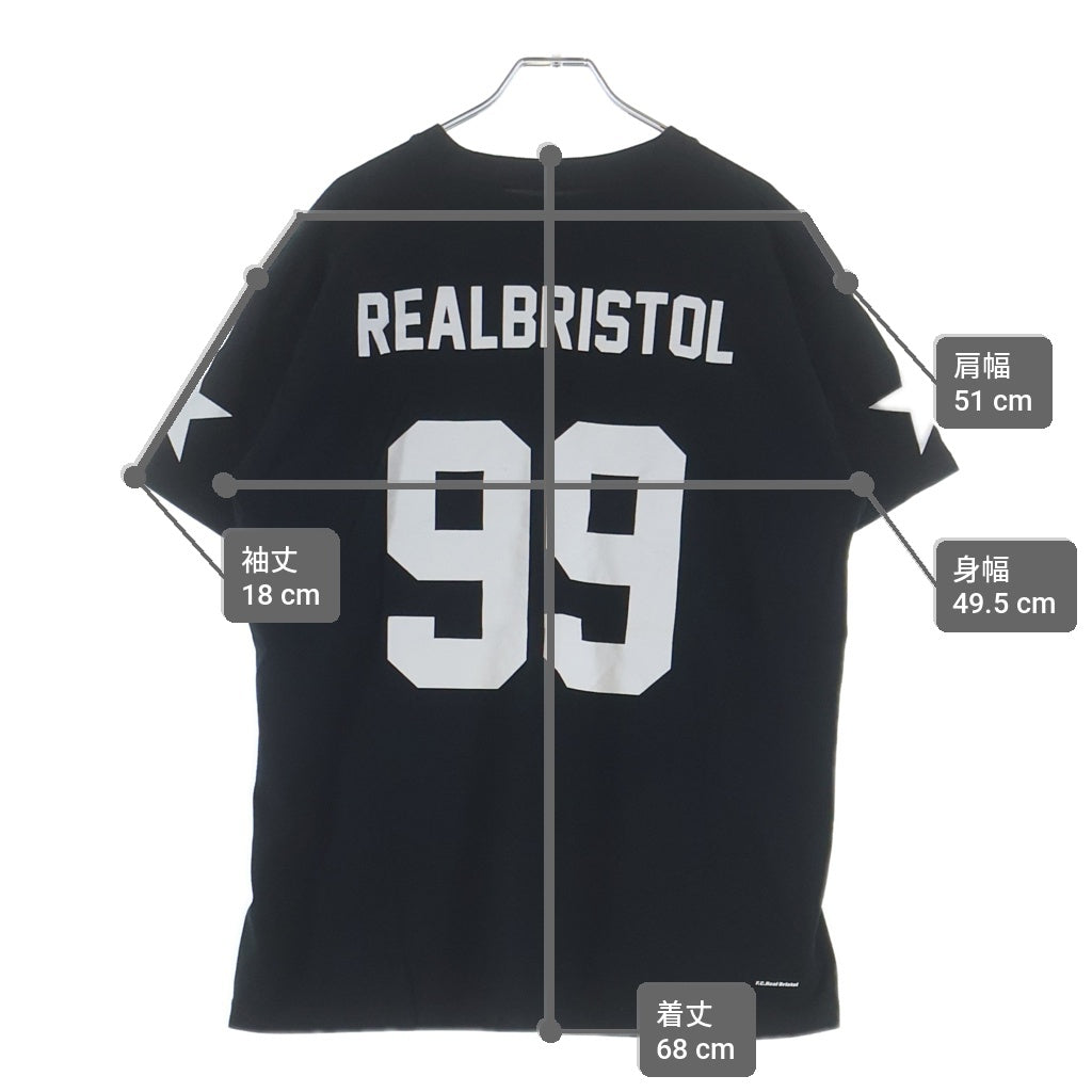 F.C.R.B./F.C.Real Bristol/FCRB(エフシーアールビー/エフシーレアルブリストル) 14AW NUMBERING TEE フロントロゴ ナンバリング クルーネック 半袖Tシャツ カットソー ブラック FCRB-145002
