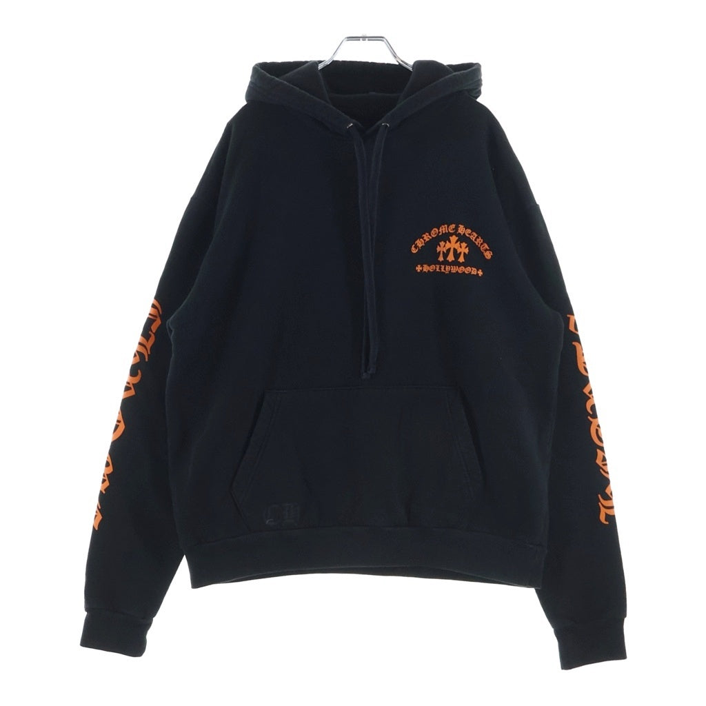 CHROME HEARTS(クロムハーツ) KING TACO 3 CEMETERY HD PLVR キングタコ 3セメタリー プリントロゴ スウェットプルオーバーパーカー ブラック/オレンジ
