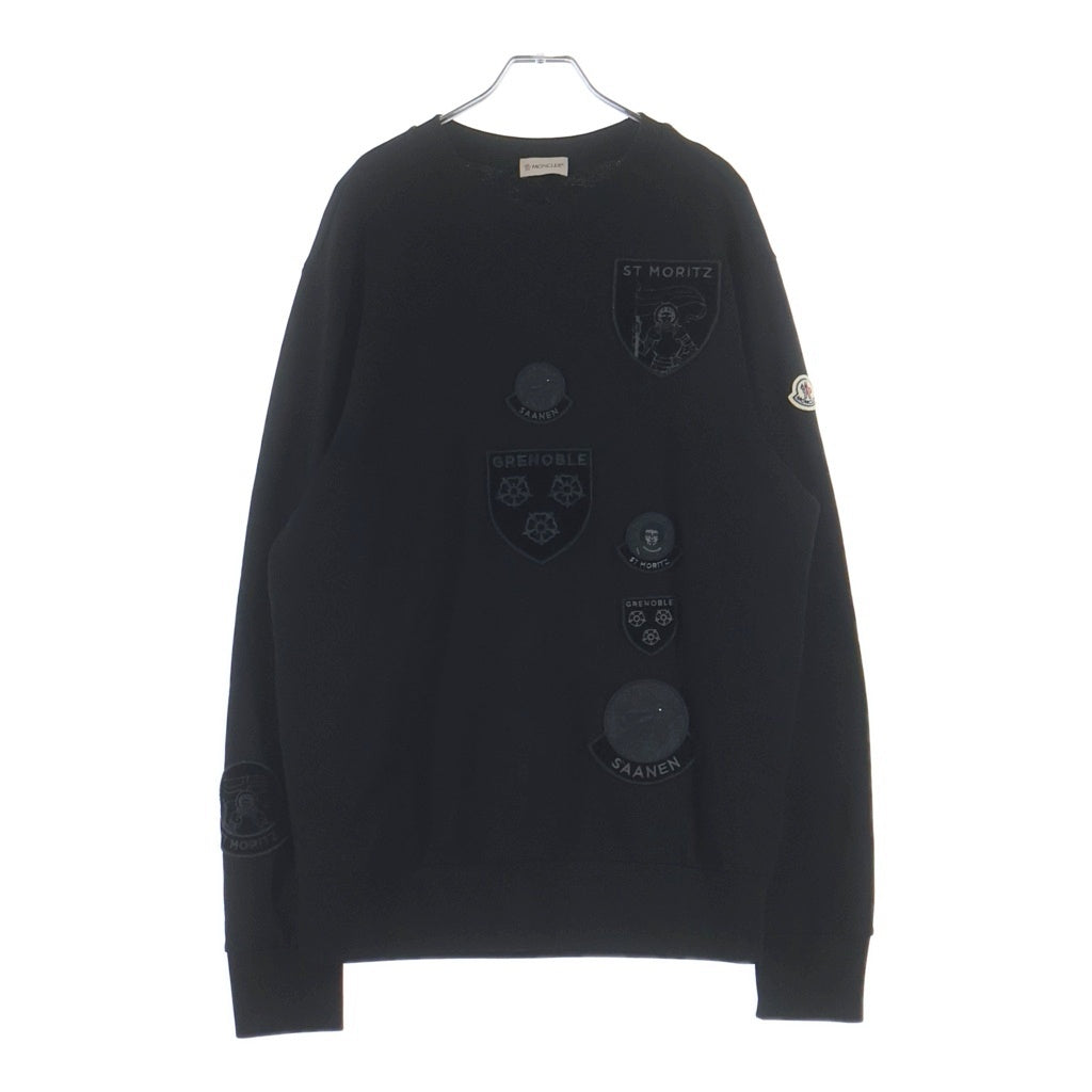 MONCLER(モンクレール) 22AW マルチロゴワッペン クルーネック スウェットトレーナー ブラック H20918G00002809KR