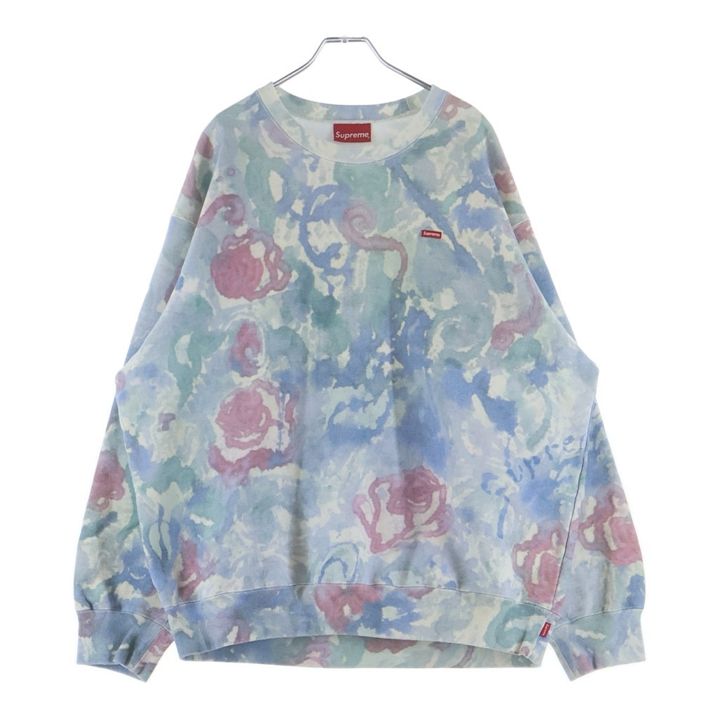SUPREME(シュプリーム) 21SS Small Box Crewneck Shirt Watercolor Floral スモールボックスロゴ クルーネックスウェットトレーナー マルチ