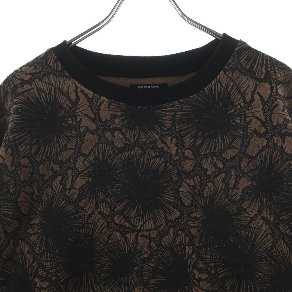 GAKKIN(ガッキン) × BUDSPOOL バッズプール 松煙墨 VELOUR L/S Tee ショウエンボク ベロア地 総柄長袖Tシャツ マルチ