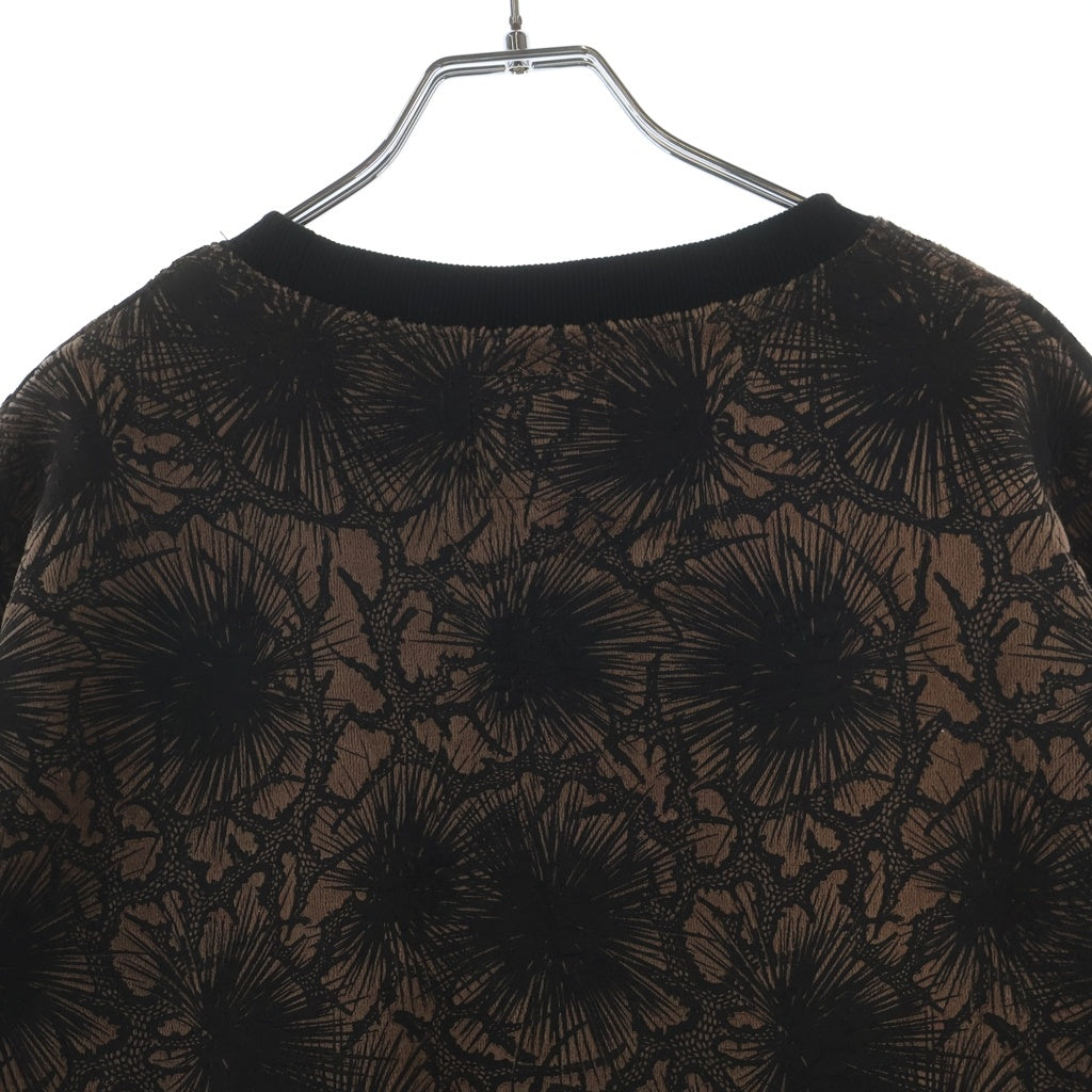 GAKKIN(ガッキン) × BUDSPOOL バッズプール 松煙墨 VELOUR L/S Tee ショウエンボク ベロア地 総柄長袖Tシャツ マルチ
