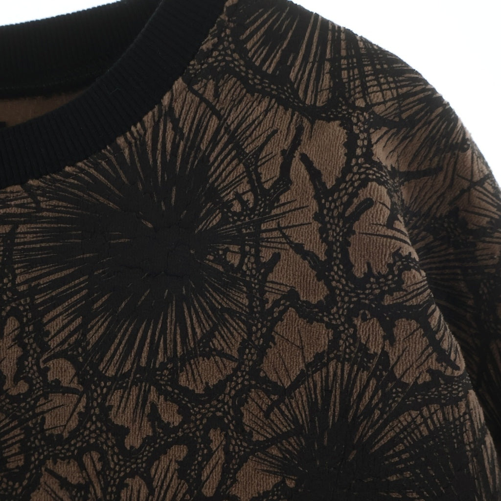 GAKKIN(ガッキン) × BUDSPOOL バッズプール 松煙墨 VELOUR L/S Tee ショウエンボク ベロア地 総柄長袖Tシャツ マルチ