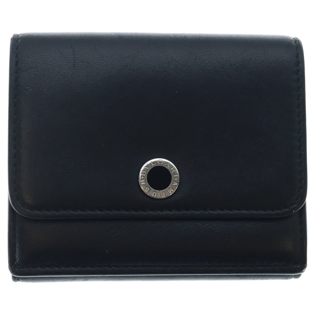 BVLGARI(ブルガリ) ×AMBUSH WALLET アンブッシュ レザー 二つ折り財布 コンパクトウォレット ブラック