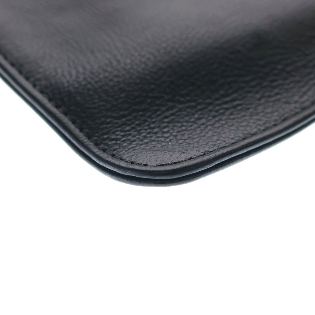 CHROME HEARTS(クロムハーツ) FLAT MED PLANE レザー フラット プレーン クラッチバッグ セカンドバック ブラック