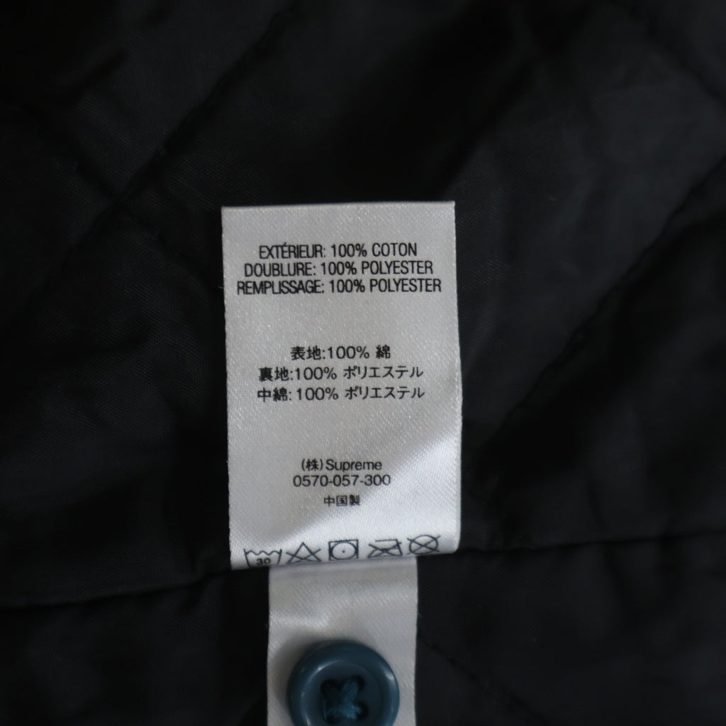 SUPREME(シュプリーム) 20AW Quilted Flannel Shirt バックロゴ刺繍 キルティング フランネル チェック柄 長袖シャツ ジャケット ブルー