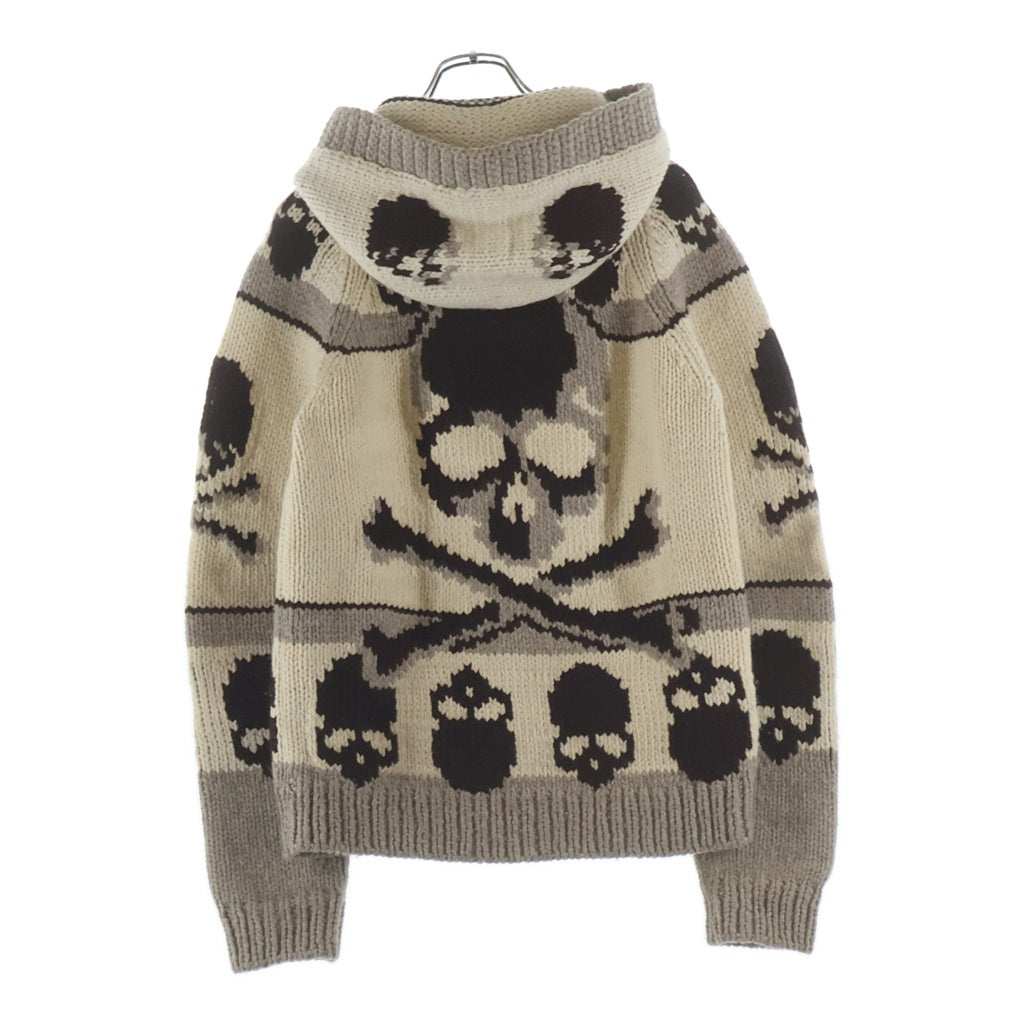 mastermind JAPAN(マスターマインドジャパン) サンプル品 スカルボタン スカルデザイン カウチンニットセーター ベージュ