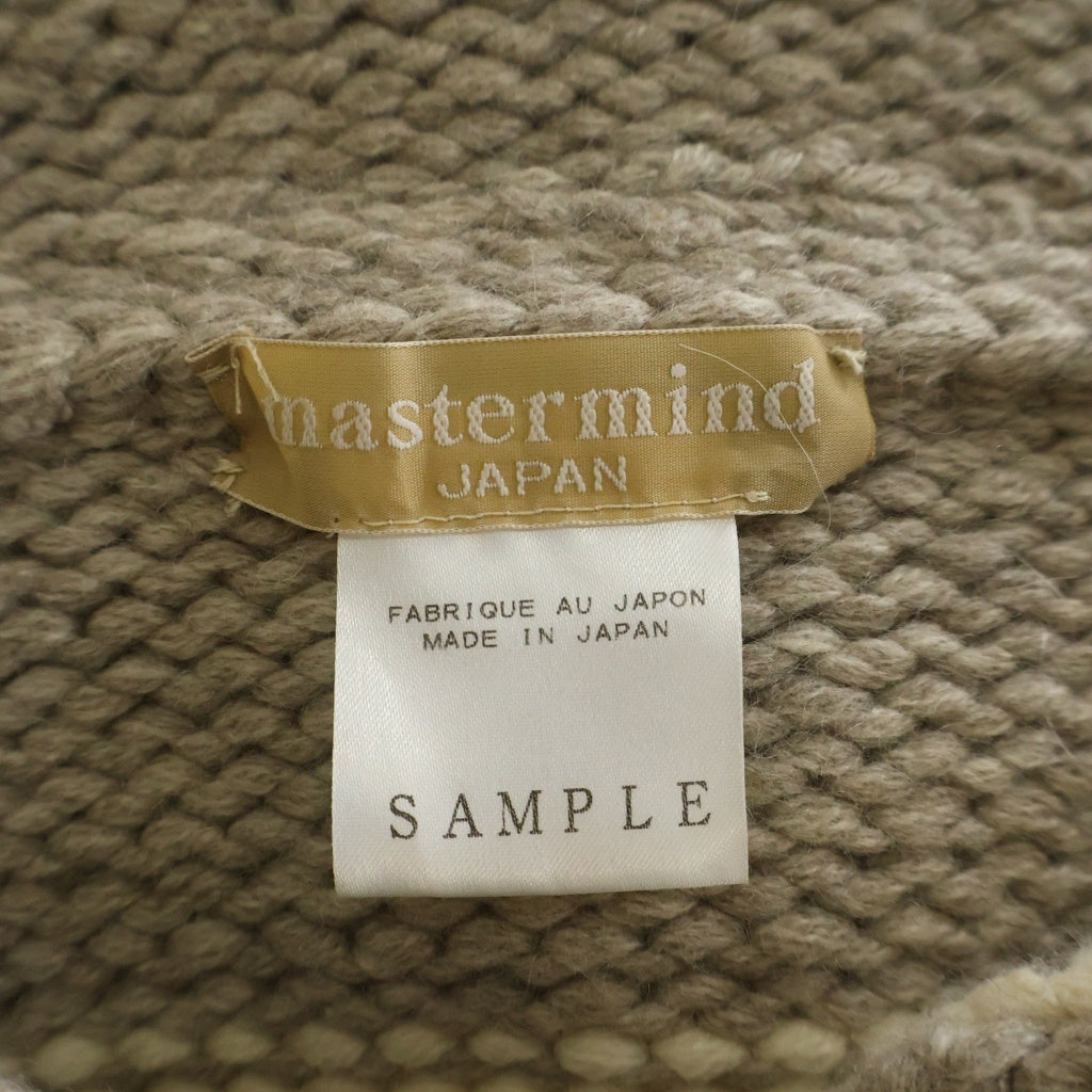mastermind JAPAN(マスターマインドジャパン) サンプル品 スカルボタン スカルデザイン カウチンニットセーター ベージュ