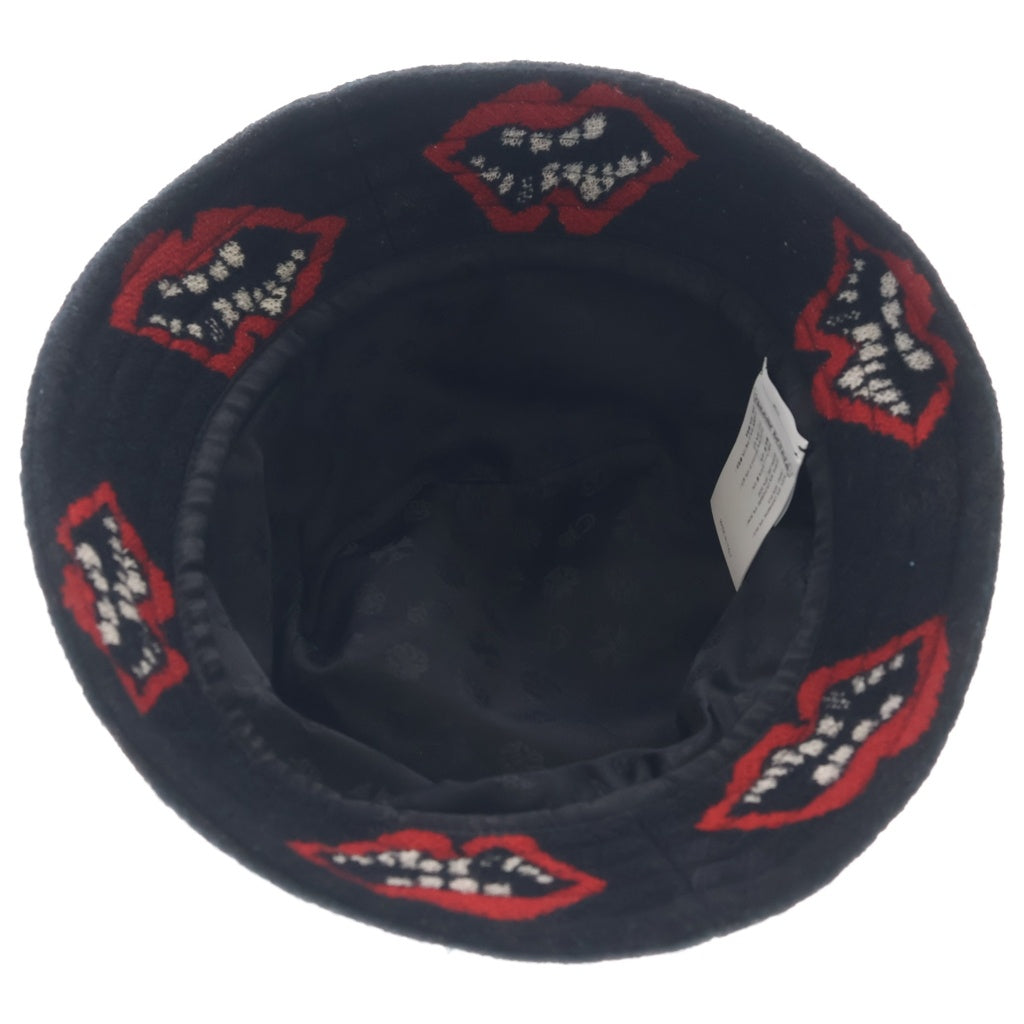 CHROME HEARTS(クロムハーツ) ×MATTY BOY Chomper Bucket Hat マッティボーイ チョンパー カシミヤバケットハット 帽子 ブラック/レッド