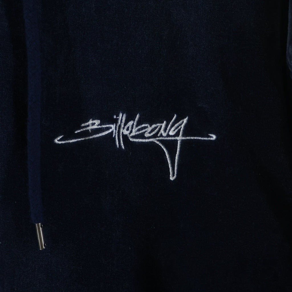 NO BRAND(ノーブランド) 25AW BILLABONG (ビラボン) INDIGO VELOUR 裏地ボア ジップアップ フーデッドジャケット ネイビー/ブルー BF012755