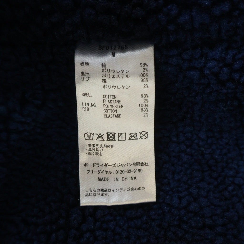 NO BRAND(ノーブランド) 25AW BILLABONG (ビラボン) INDIGO VELOUR 裏地ボア ジップアップ フーデッドジャケット ネイビー/ブルー BF012755
